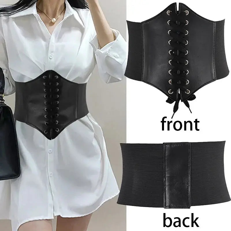 Women's Corset Body Shapewear Sexy Wide Leather Belt Cummerbunds Strap Belts for Women High Waist Slimming Corsets and Bustiers - Lady T Fashions