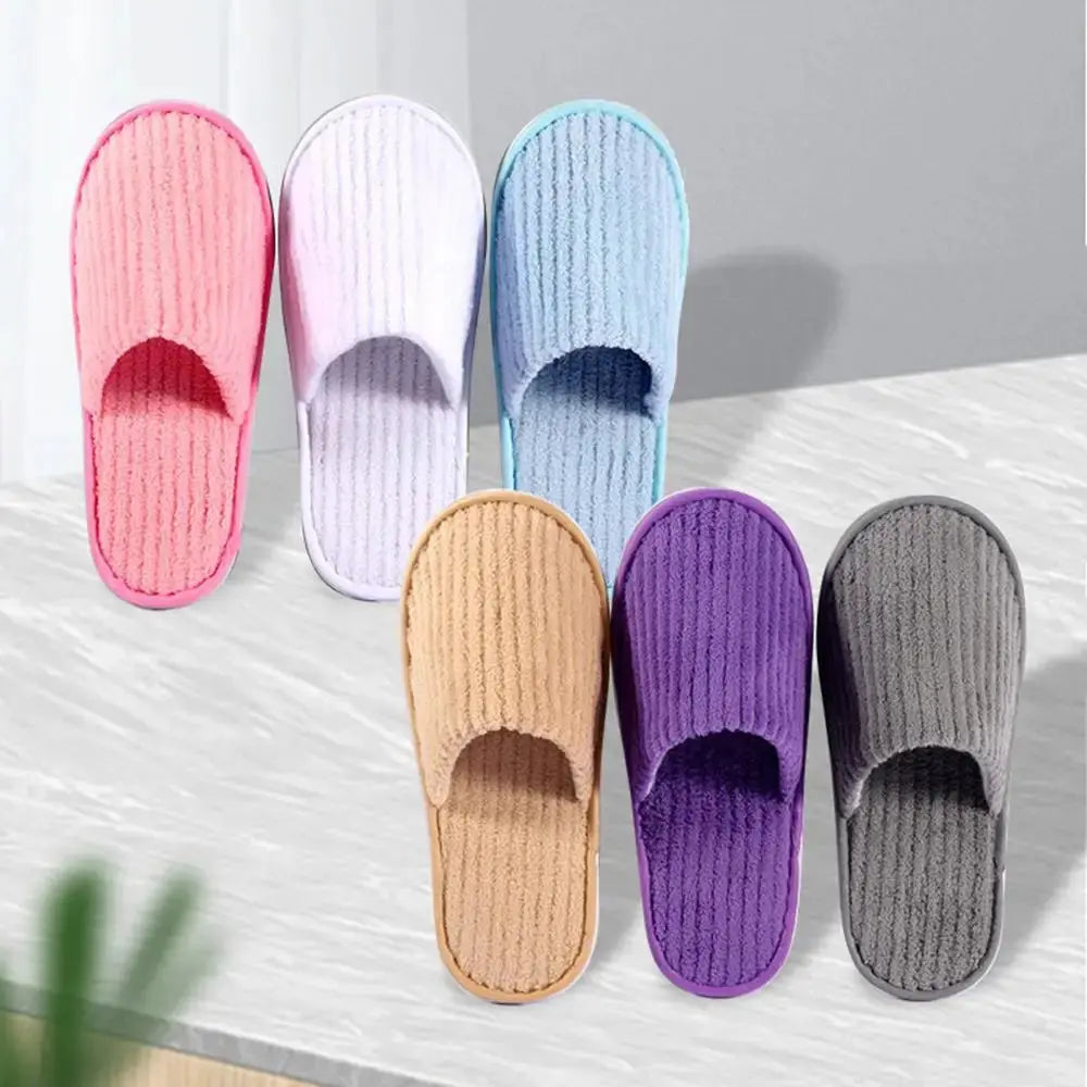 3/1 Pairs/Set Non-slip Travel Hotel Slippers Winter Warm Home Indoor Guest Slippers High Quality Disposable Closed Toe Slippers Lady T Fashions
