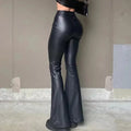 Women's Leather Pants New PU Micro-horn Trousers E-commerce Pants for Women Lady T Fashions