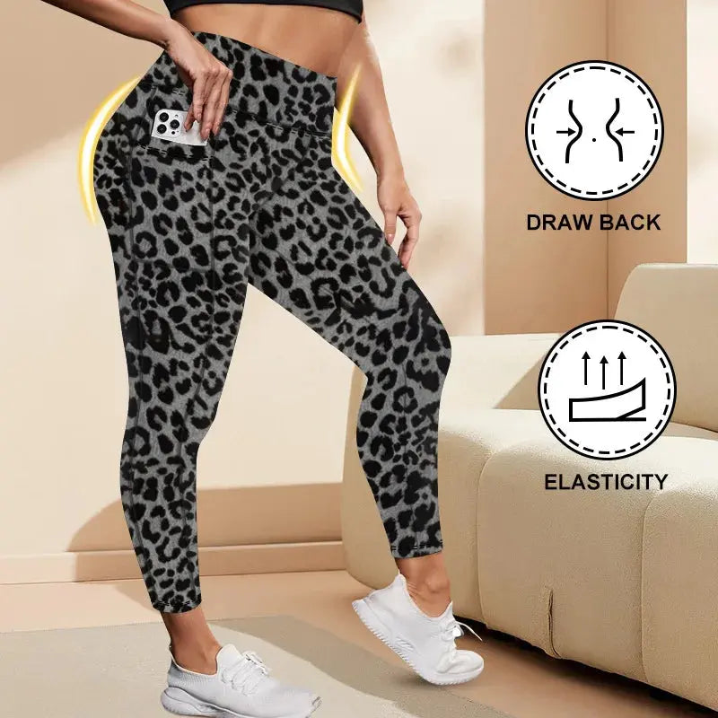 Women's High-Waisted Yoga Pants Plus Size Butt-Lifting Workout Leggings with Pockets Elastic Activewear for Gym & Running - Lady T Fashions