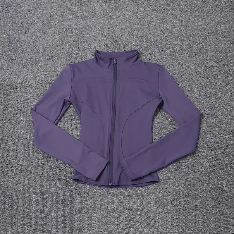 Women Sport Jacket Long Sleeve Shirt Workout Coat Gym Training Clothing Yoga Sportswear - Lady T Fashions