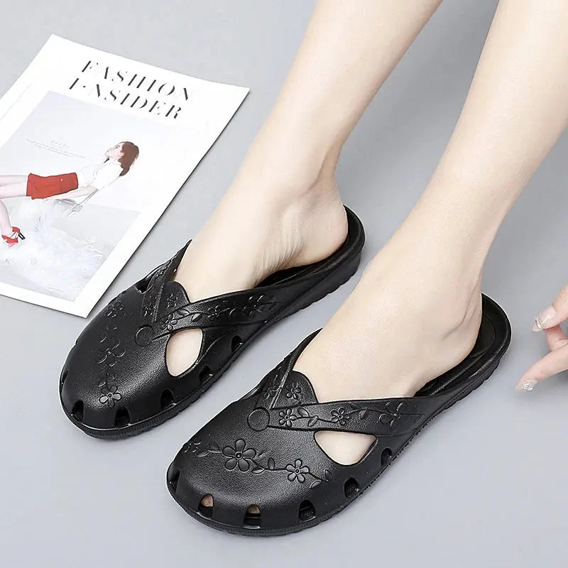 Summer Women's Slippers Fashion Breathable Outdoor Platform Baotou For Women Jelly Slippers Indoor House Beach Roma Hole Shoes Lady T Fashions