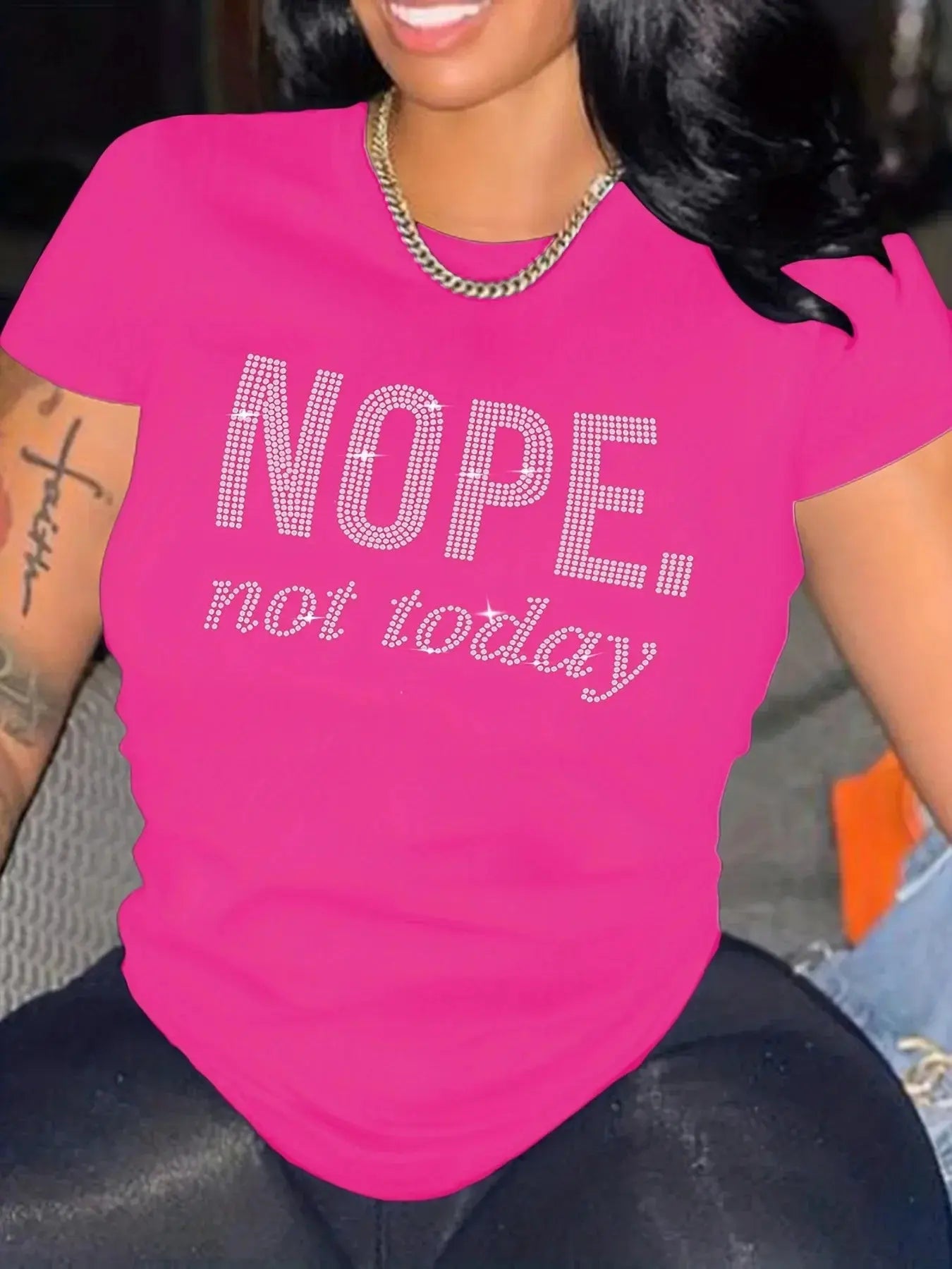 Women's T-shirt Summer O-Neck Short Sleeve Printed Letter Hot Diamond Tops Fashion Casual Plus Size T-shirt Plus Size Feminino - Lady T Fashions
