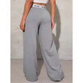 Women's Fashion Pants High Waist Webbing Loose Women's Wide Leg Pants Solid Colour Casual Female Pants Autumn Daily Wear - Lady T Fashions