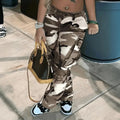 Women Vintage Pants High Waist Casual Y2K  Trousers Cargo Long Pant Female Camo Pants - Lady T Fashions