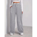 Women's Fashion Pants High Waist Webbing Loose Women's Wide Leg Pants Solid Colour Casual Female Pants Autumn Daily Wear - Lady T Fashions