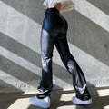 Women's Leather Pants New PU Micro-horn Trousers E-commerce Pants for Women Lady T Fashions