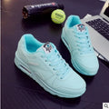 Women Fashion Sneakers Air Cushion Sports Shoes Pu Leather Blue Shoes White Pink Outdoor Walking Jogging Shoes Female Trainers - Lady T Fashions