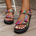 Summer Flat Women's Shoes Hemp Rope Set Foot Beach Sandals Outdoor All-match Casual Slippers Large Size Women Sandals Lady T Fashions