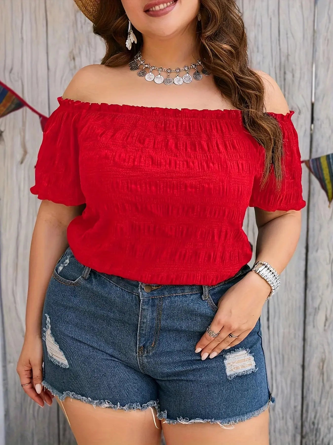 Plus Size Summer Women Elegant Off The Shoulder Dress Casual Fashion Solid Tops Office Lady Loose Curve Clothing - Lady T Fashions