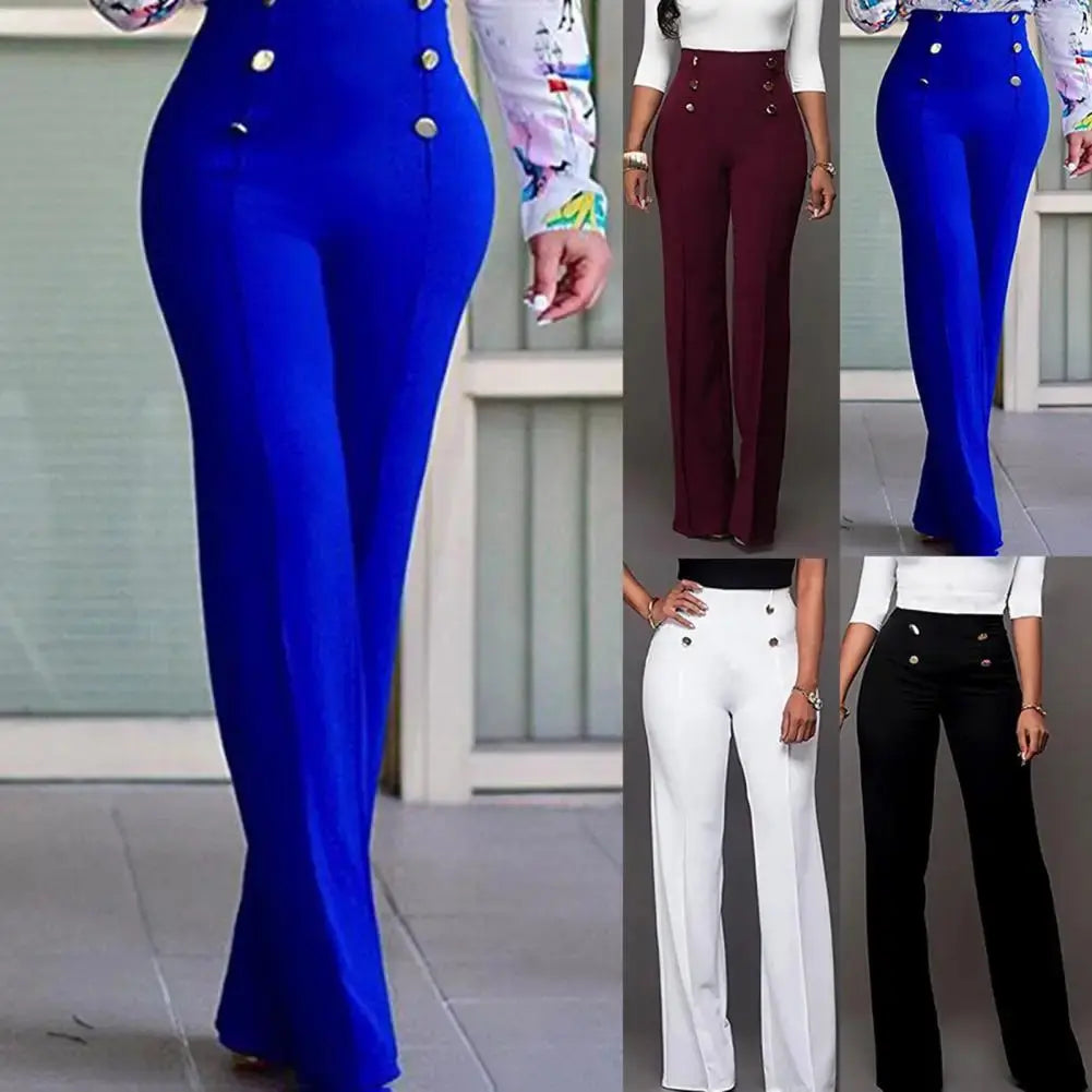Women Wide Leg Pants High Waist Autumn Ladies Fashion Trousers Solid Color Comfortable Soft Bell-bottoms Pants Women Clothing Lady T Fashions