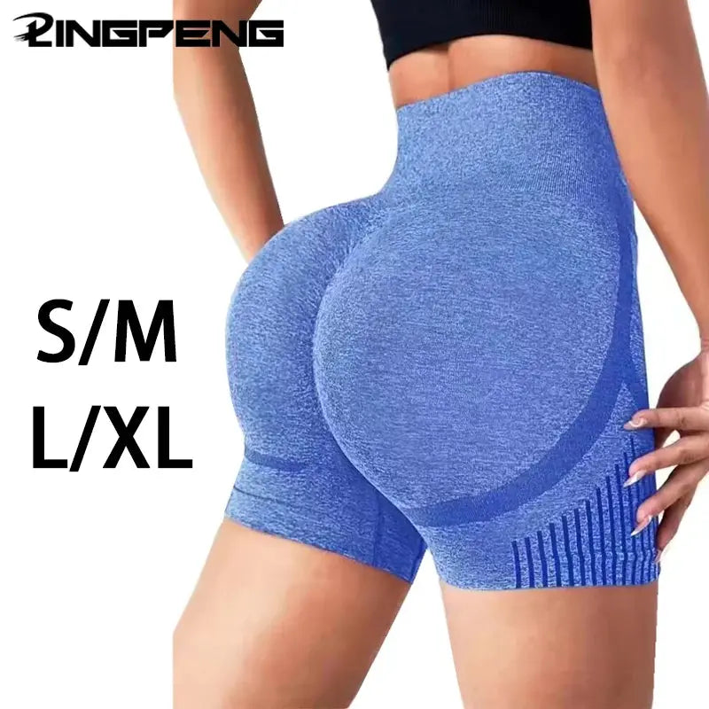 Women Yoga Shorts High Waist Workout Shorts Fitness Yoga Lift Butt Fitness Ladies Yoga Gym Running Short Pants Sportswear - Lady T Fashions