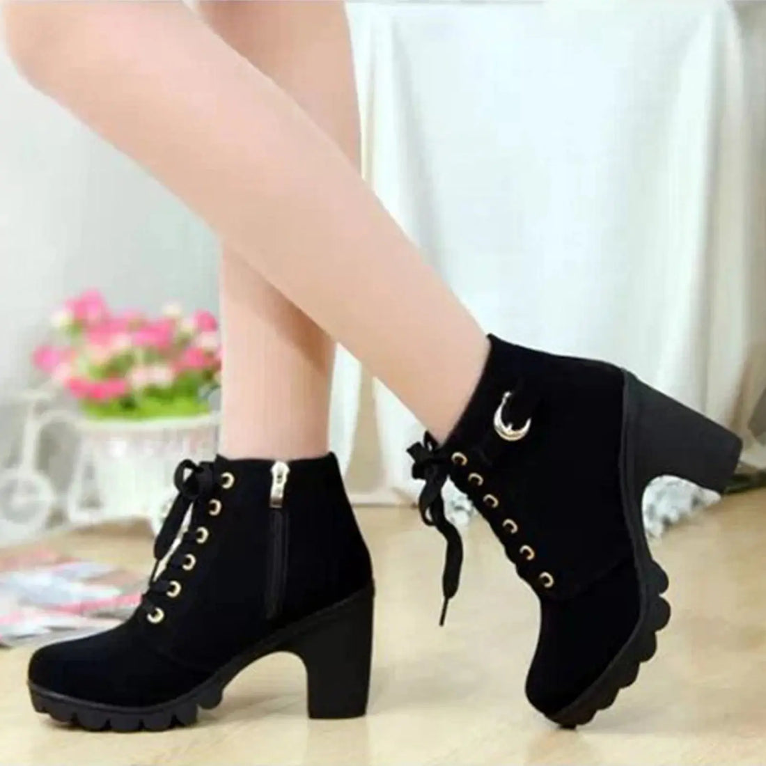 Women's Large Size Ankle Boots Autumn And Winter Cross-Strap Short Boots Gift for Christmas Birthday New Year Lady T Fashions