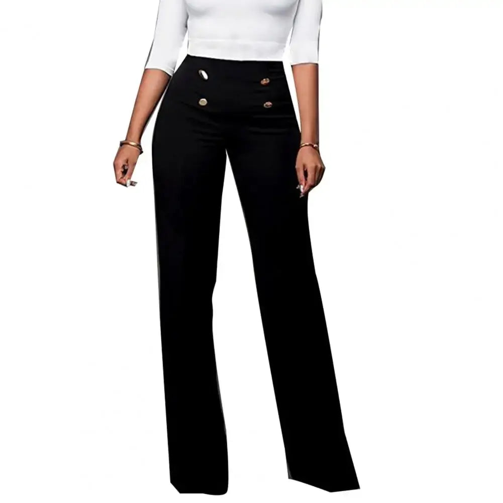 Women Wide Leg Pants High Waist Autumn Ladies Fashion Trousers Solid Color Comfortable Soft Bell-bottoms Pants Women Clothing Lady T Fashions