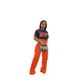 Women Pants  Spring Summer Casual Satin Stretch High Waist Cargo Pants With Pocket Streetwear Solid Wide Leg Pants Flare Trouser - Lady T Fashions