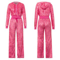 Women's Pants Suits Female Short Coat Heart Print Long Sleeve Tops with Zipper and Pockets Women's Clothes for Spring Fall 2024 - Lady T Fashions
