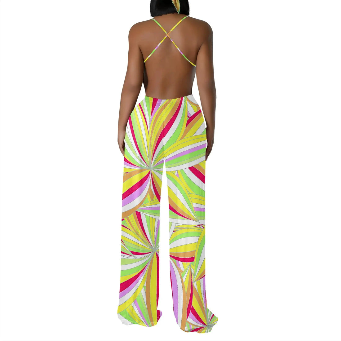 Women's Off Shoulder Sexy Crew Neck Loose Long Dress Fashion Printed Hem Club Party Casual Vacation Long Pants Jumpsuit - Lady T Fashions