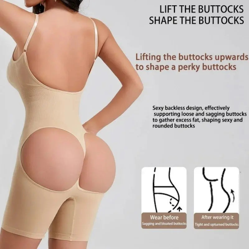 Women Bodysuit Shapewear Sexy Show Buttocks Seamless Shapewear Lady Tummy Control Butt Lifter Thigh Slimmer Full Body Shaper - Lady T Fashions