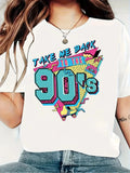 2025 Plus Size Women's Summer T-Shirt Cotton Comfortable And Breathable The Post-90s  Print Trendy Women's Outfit - Lady T Fashions