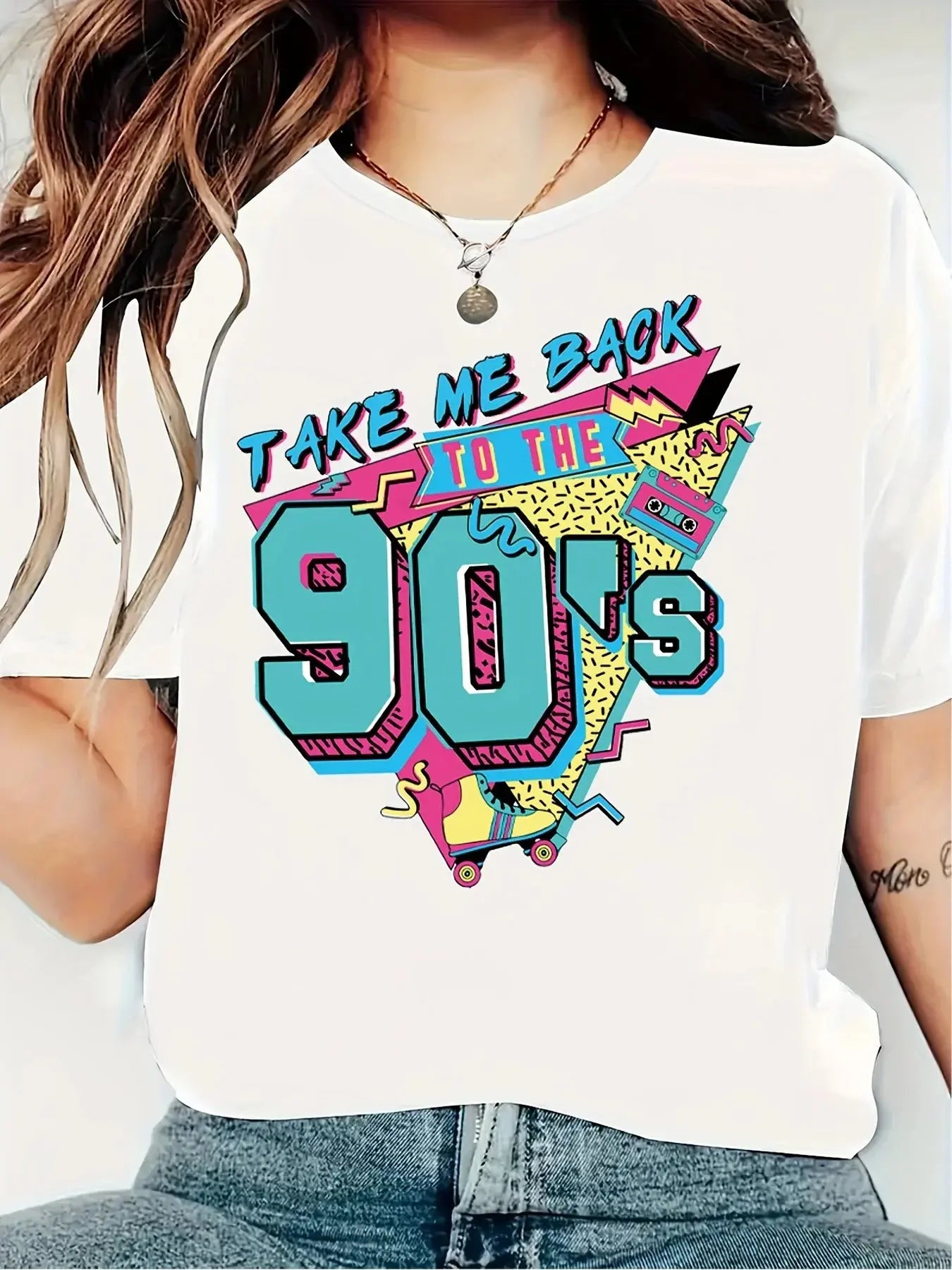 2025 Plus Size Women's Summer T-Shirt Cotton Comfortable And Breathable The Post-90s  Print Trendy Women's Outfit - Lady T Fashions