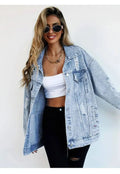 Jeans Jackets for Woman Jackets Euramerican Hole Autumn Winter Women's Jeans Coats Outerwears Denim Top New Female Jean Fashion - Lady T Fashions