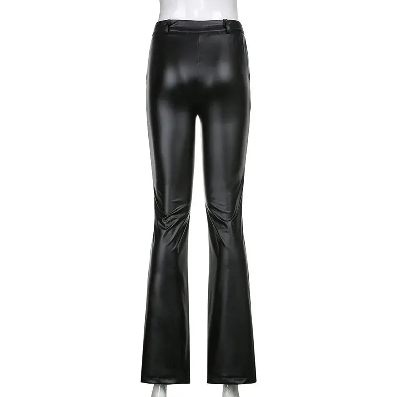 Women's Leather Pants New PU Micro-horn Trousers E-commerce Pants for Women Lady T Fashions