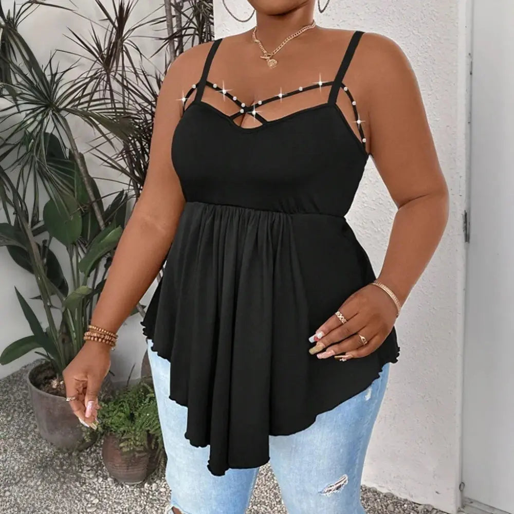 Plus Size Vest Tops for Women Clothing 2025 Summer Sexy Large Size Slim Pullover Short Sleeve Female Korean Tank T-Shirts Tees - Lady T Fashions