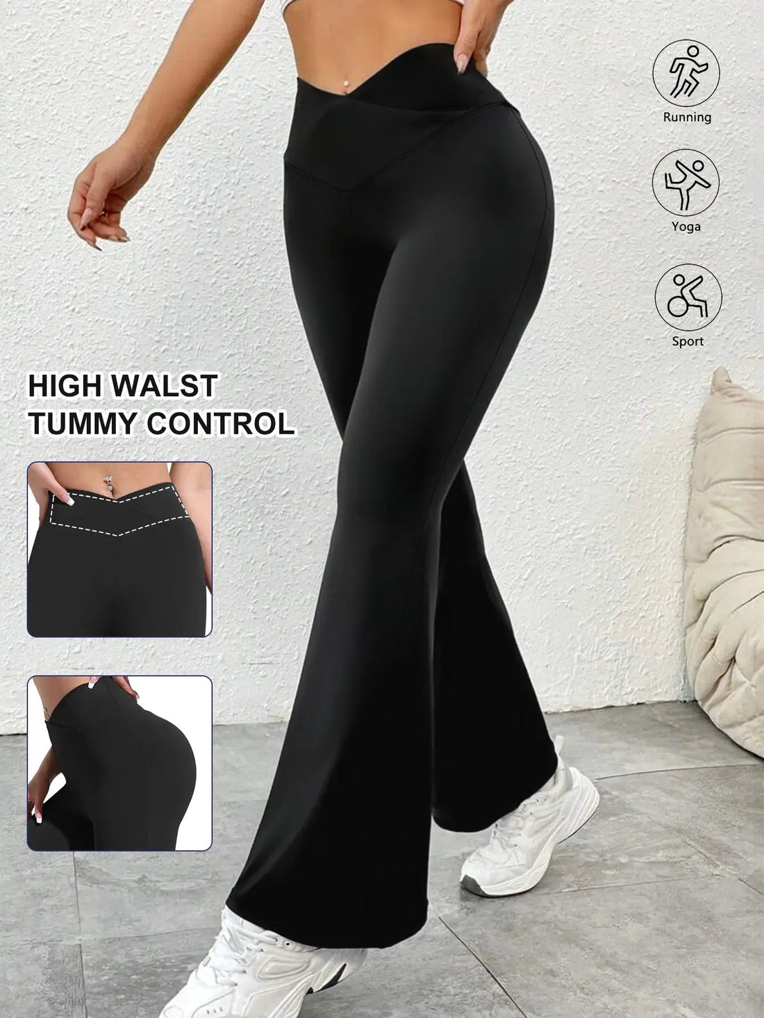 Women's Yoga Pants Summer  High Waist  Flared Trousers  Tummy Control Workout Leggings  Hot  Sales Pants for Women - Lady T Fashions