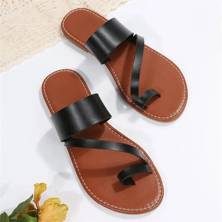 Women Minimalist Thong Sandals 2024 New Fashion Flat Sandals Summer Outdoor Beach Vacation Leisure Woman Shoes - Lady T Fashions