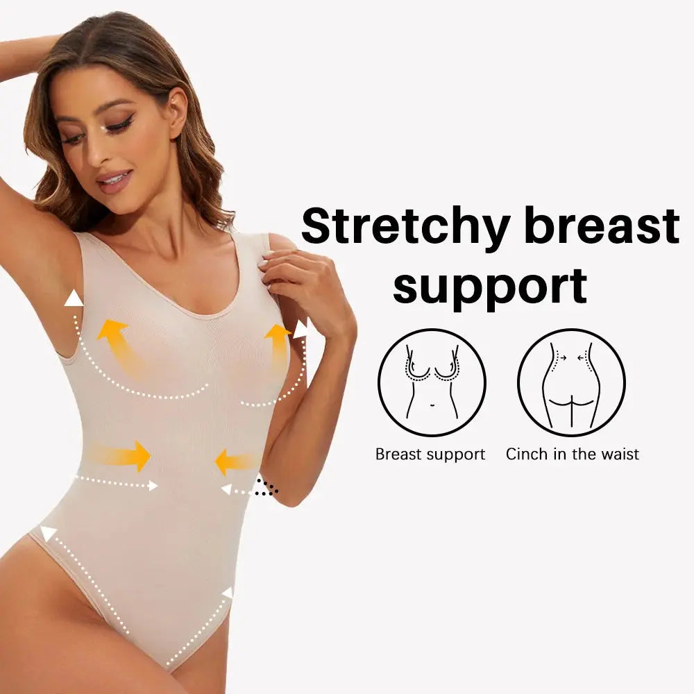 Seamless Shapewear Bodysuit for Women Body Shaper Thong Body Shaping Sculpting Breast Slimming Wide Shoulder Straps Shapers New - Lady T Fashions