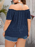 Plus Size Summer Women Elegant Off The Shoulder Dress Casual Fashion Solid Tops Office Lady Loose Curve Clothing - Lady T Fashions