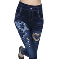 Women's Pants Printed Seamless Imitation Denim Tight Leggings Sexy Leg Wrap Pants Cropped Pants Pants women Lady T Fashions