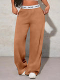 Women's Fashion Pants High Waist Webbing Loose Women's Wide Leg Pants Solid Colour Casual Female Pants Autumn Daily Wear - Lady T Fashions