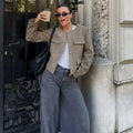 2025 New Woman Jackets Outerwears Long Sleeve Cropped Fashion Jacket for Women Button Short Coats Elegant Women's Coat - Lady T Fashions