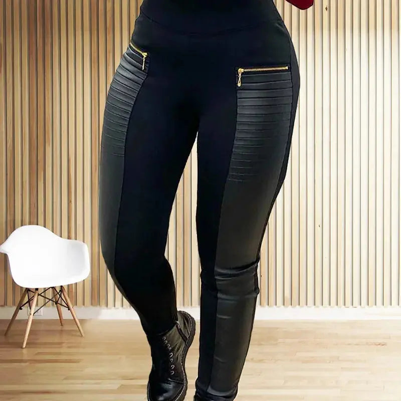 Women Long Pants Sexy Sheah Pencil Pant Slim Streetwear High Waist Zipper Mom Casual Streetwear Elegant Splice Y2k Capris 2025 Lady T Fashions