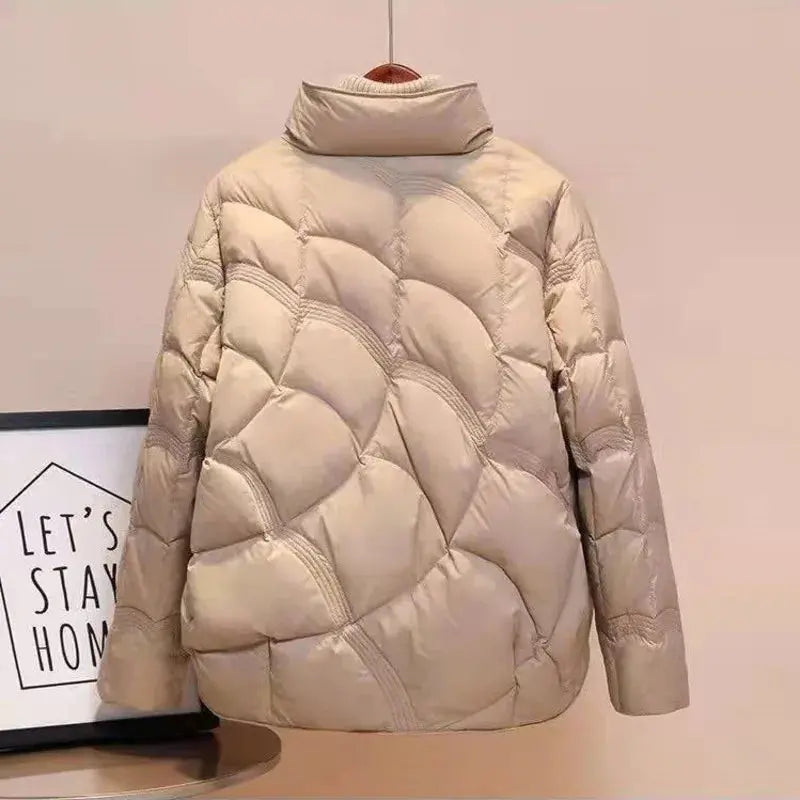 Women Jacket 2025 New Autumn Winter Parkas Female Light Thin Down Cotton Coat Femme Casual Short Warm Basic Outerwear Ladies Top - Lady T Fashions