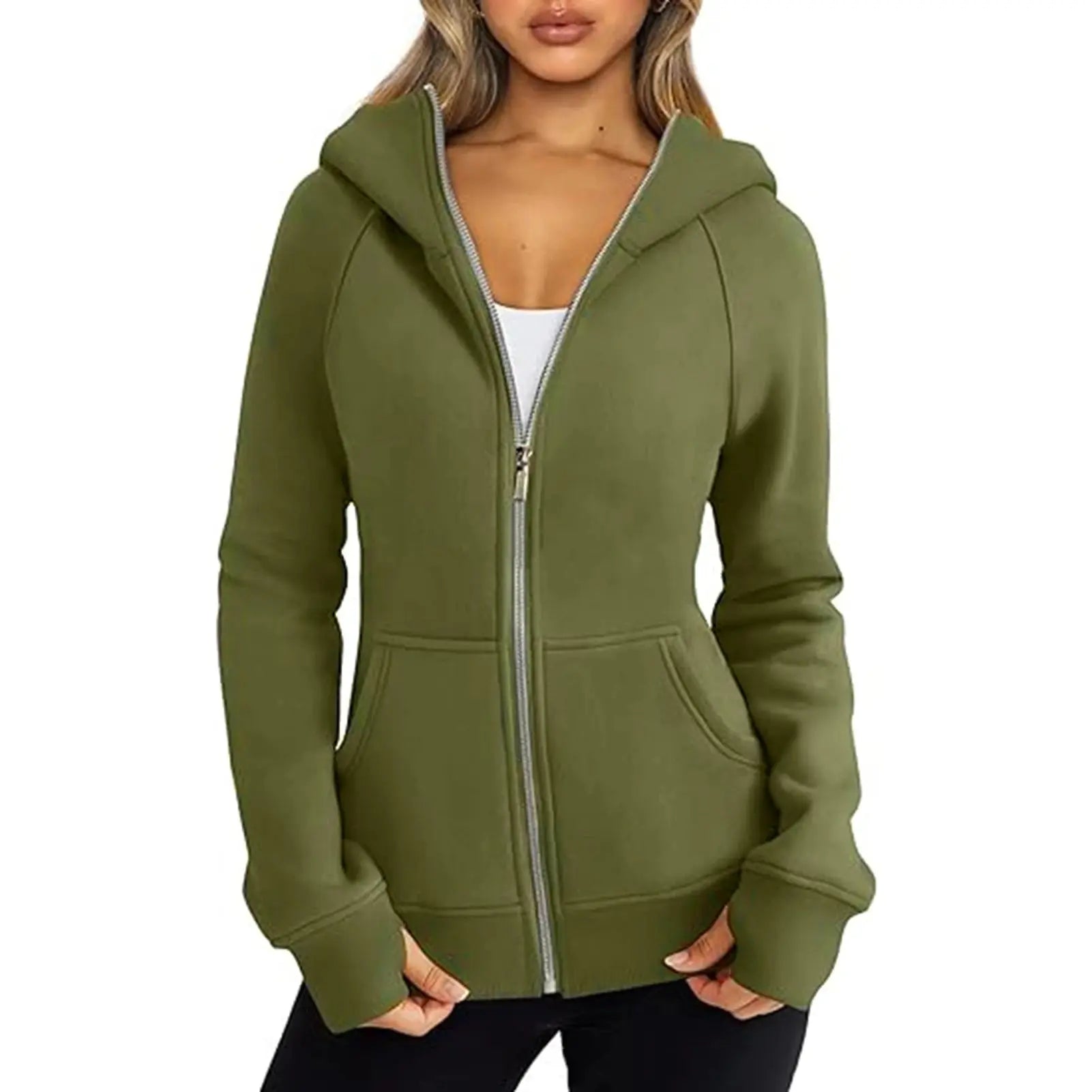 Women Oversize Hoodies Sweatshirts Pullovers Hoodie Female Patchwork Sweatshirt Autumn Warm Hoody Zipper UP Tops S-3XL - Lady T Fashions
