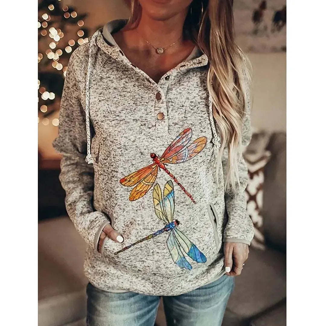 Wolf Hoodie Women Fashion Oversized Hoodies Vintage Sweats Girls Coat Women Sweatshirt Coat Hooded Pullover Owl Tracksuit Autumn - Lady T Fashions