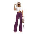 Women Pants Elegant Corduroy Autumn Winter Fashion Slim Casual Female New Solid Mid-waist Street Long Flare Clothing Lugentolo - Lady T Fashions