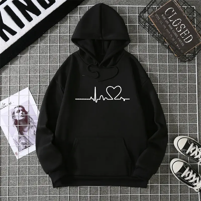 2025 Winter New Women's Hoodie High Street Unisex style Double Pockets Sweatshirts Outerwear Plus-Size Women's Clothing CYXX247 - Lady T Fashions
