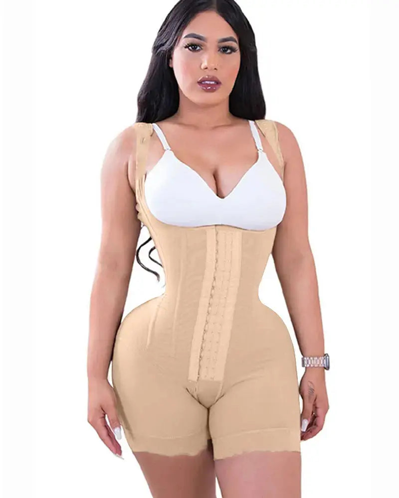 Women's  A Comfy Shaping Jumpsuit Flatten Abdomen Waist and Hips Zip Front Closure Shapewear Firm Tummy Compression Butt Lifter - Lady T Fashions