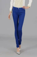 Women Dress Pants Tapered Leg  Colored Stretch Slim Jeans Skinny Trousers  Pockets  for Daily ouc073 - Lady T Fashions