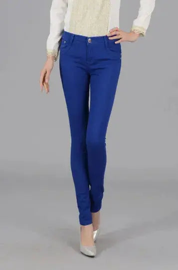 Women Dress Pants Tapered Leg  Colored Stretch Slim Jeans Skinny Trousers  Pockets  for Daily ouc073 - Lady T Fashions