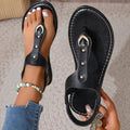 Thong Sandals for Women 2025 Summer Simple Fashionable Flats Elastic Band Outdoor Beach Shoes Casual Ladies Rome Sandals Lady T Fashions