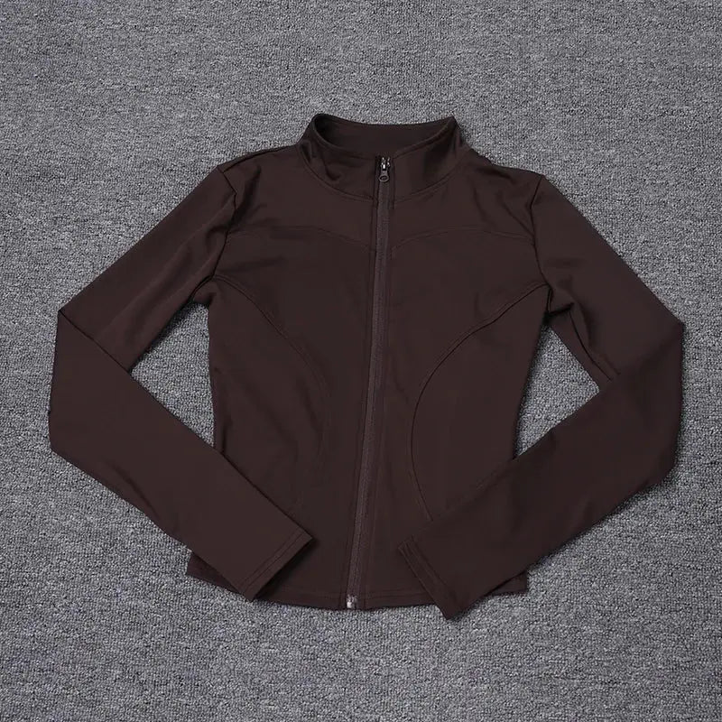 Women Sport Jacket Long Sleeve Shirt Workout Coat Gym Training Clothing Yoga Sportswear - Lady T Fashions