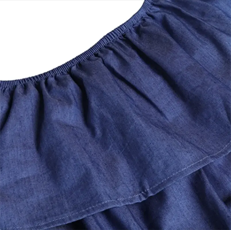 Women's Sexy Strapless Romper - Denim Wide Leg Jumpsuit with Ruffles Summer Beachwear - Lady T Fashions