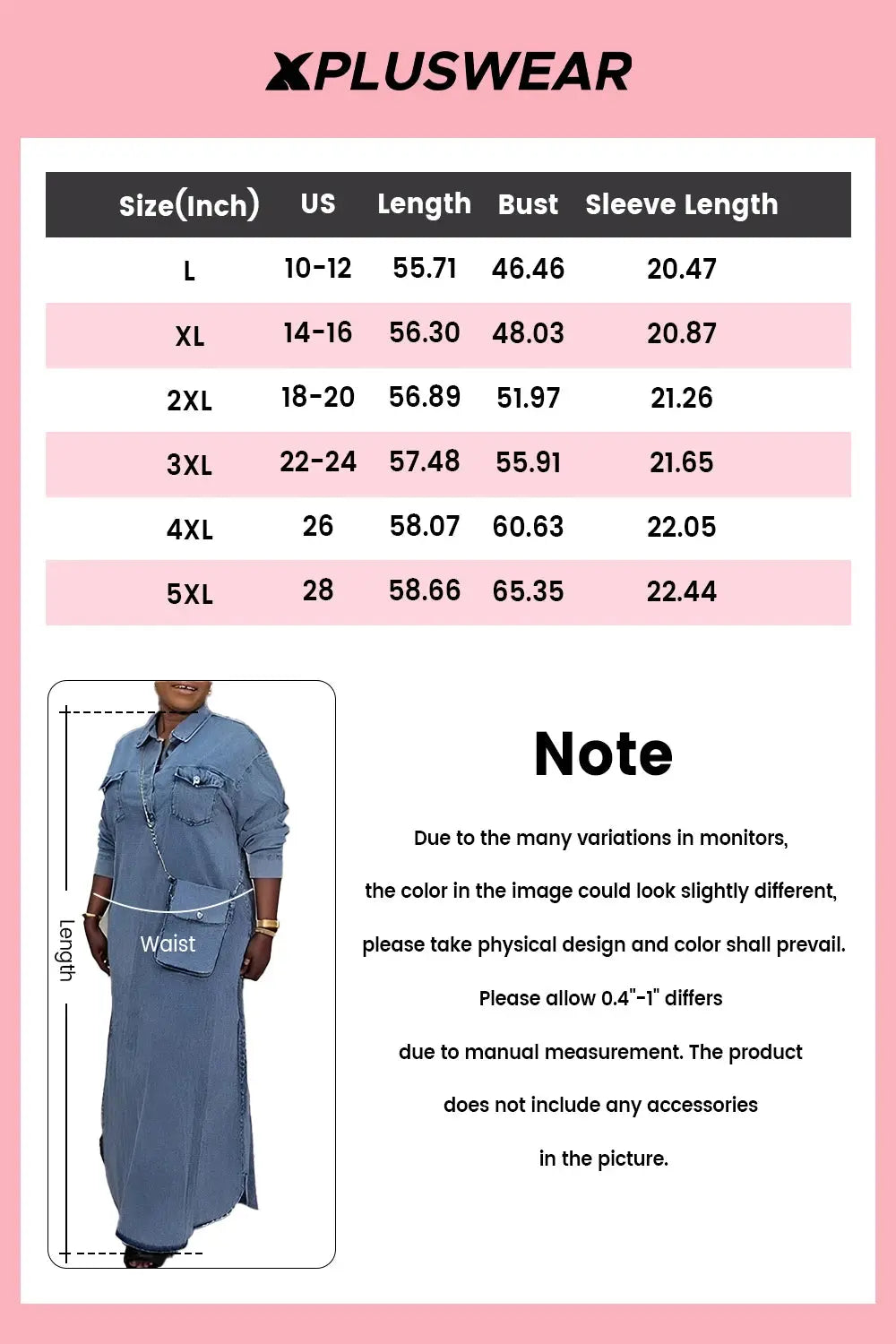 Plus Size Dresses Daily Light Blue Shirt Collar Long Sleeve Button Pocket Tencel Denim Maxi Dresses 2025 Women - Lady T Fashions