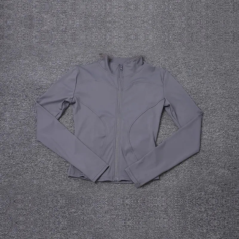 Women Sport Jacket Long Sleeve Shirt Workout Coat Gym Training Clothing Yoga Sportswear - Lady T Fashions