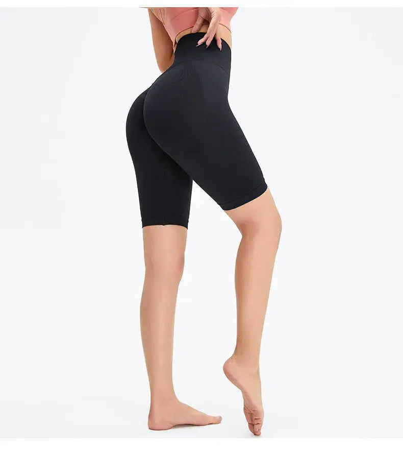 Seamless Fitness Shorts Women Women Sports High Waist Shorts Fitness Casual Workout Running Peach Hip Shorts - Lady T Fashions