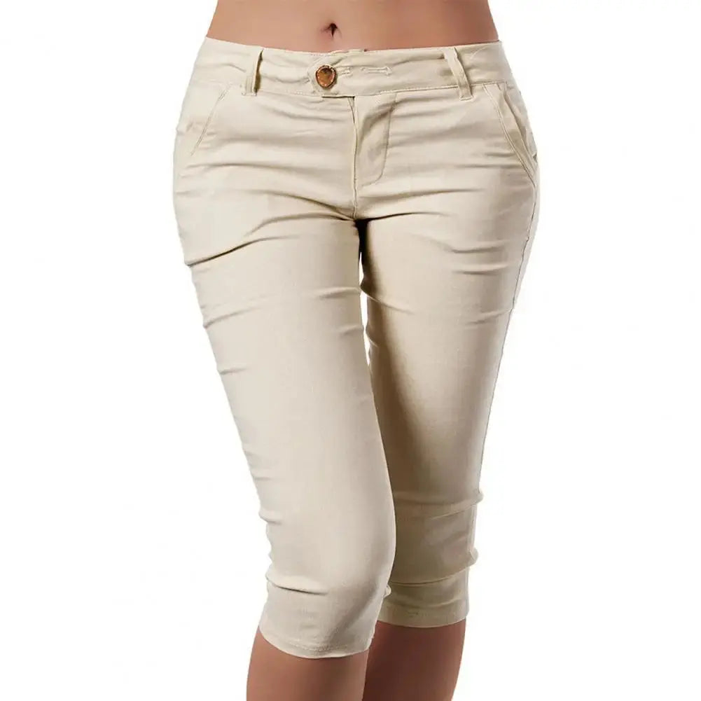 Women Pants Summer Women Pants Mid Waist Trendy Pants Slim fitting Calf Length Leggings Pencil Pants Women Trousers - Lady T Fashions